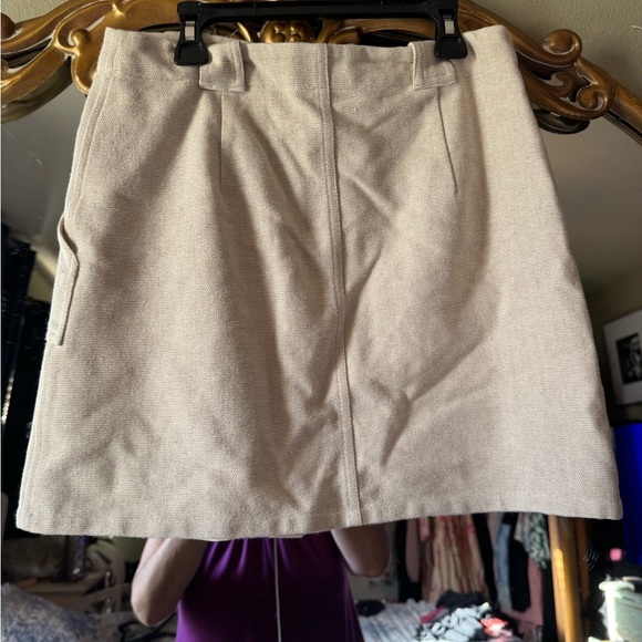 Banana Republic Light Tan Button-Front Mini Skirt - Picture 2 of 6